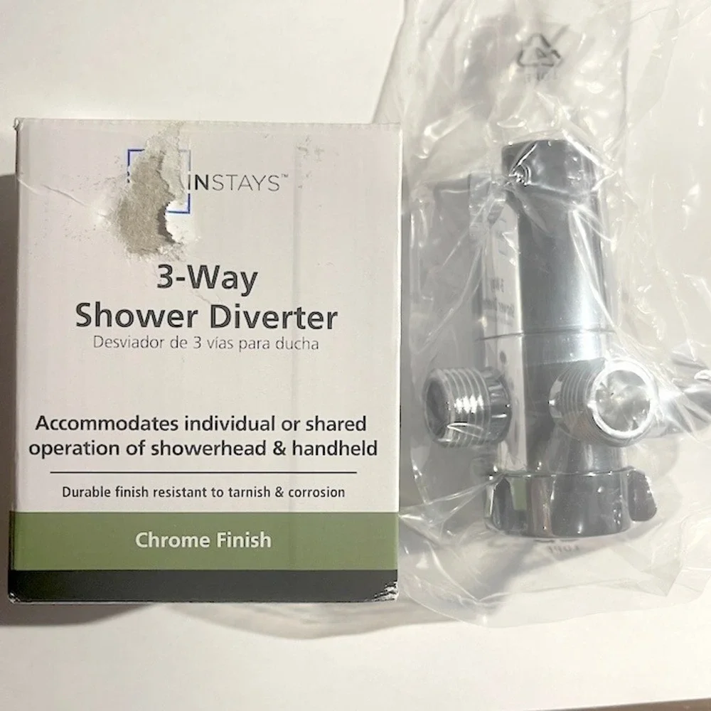 Mainstays 3 Way Shower Diverter Valve Chrome Finish for Showerhead Handheld‎